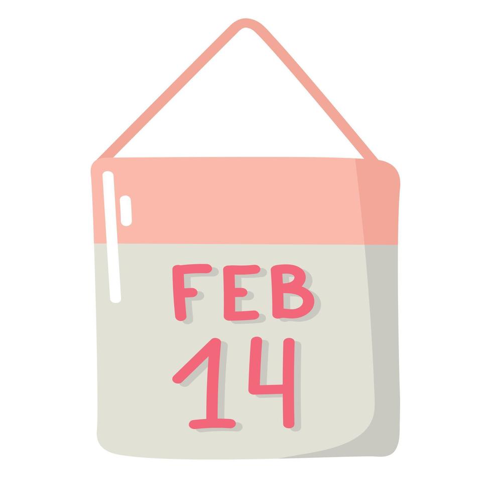 tekening clip art schattig kalender voor geliefden vector