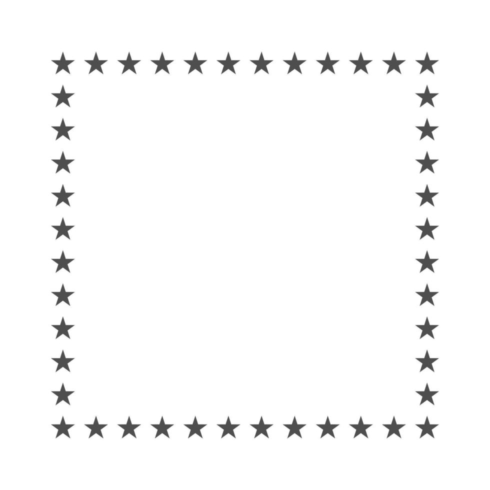 een kader van klein sterren Aan een wit achtergrond in de stijl van een silhouet voor het drukken en ontwerpen ansichtkaarten, uitnodigingen, foto kozijnen. vector illustratie.