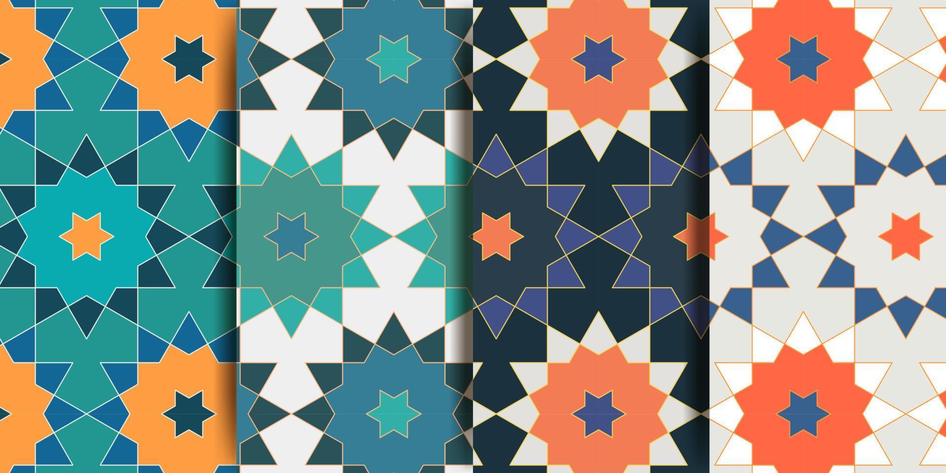 Arabisch naadloos patroon in veelkleurig palet. Arabisch ornament. oosters decor. Arabisch moslim etnisch stijl. Ramadan behang ontwerp. Marokkaans stijl. vector illustratie.