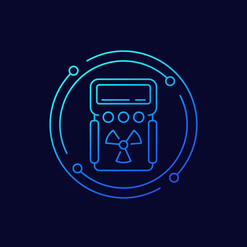 straling detector icoon, lineair ontwerp vector