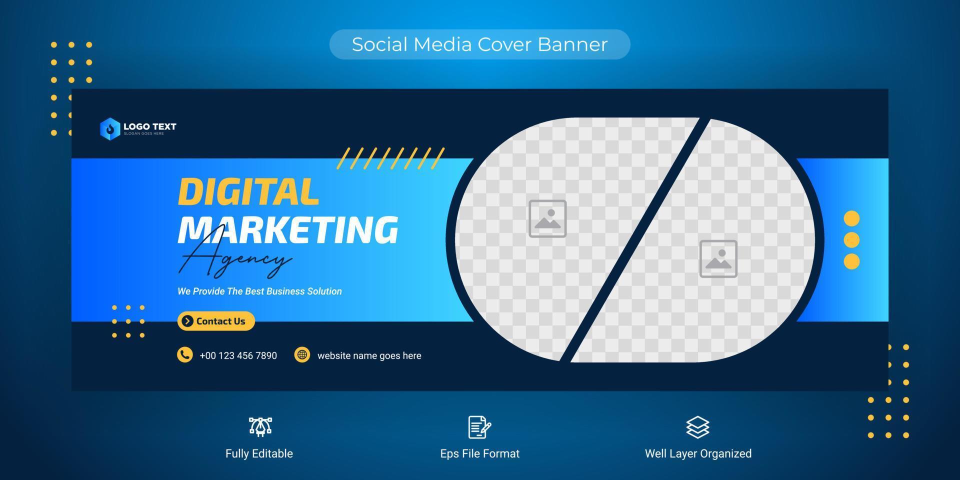 creatieve zakelijke marketing sociale media omslagbanner postsjabloon vector