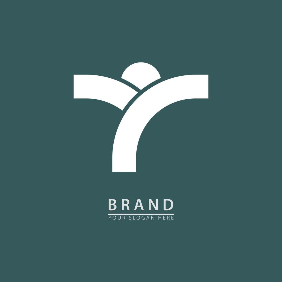 concept brief t initialen bedrijf naam of persoon logo icoon vector