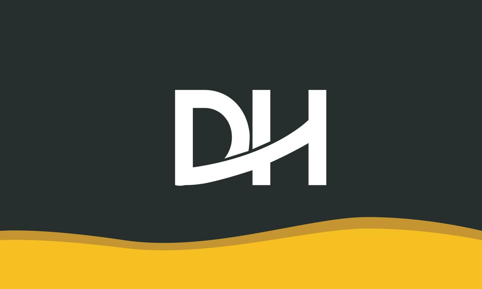 alfabet letters initialen monogram logo dh, hd, d en h vector