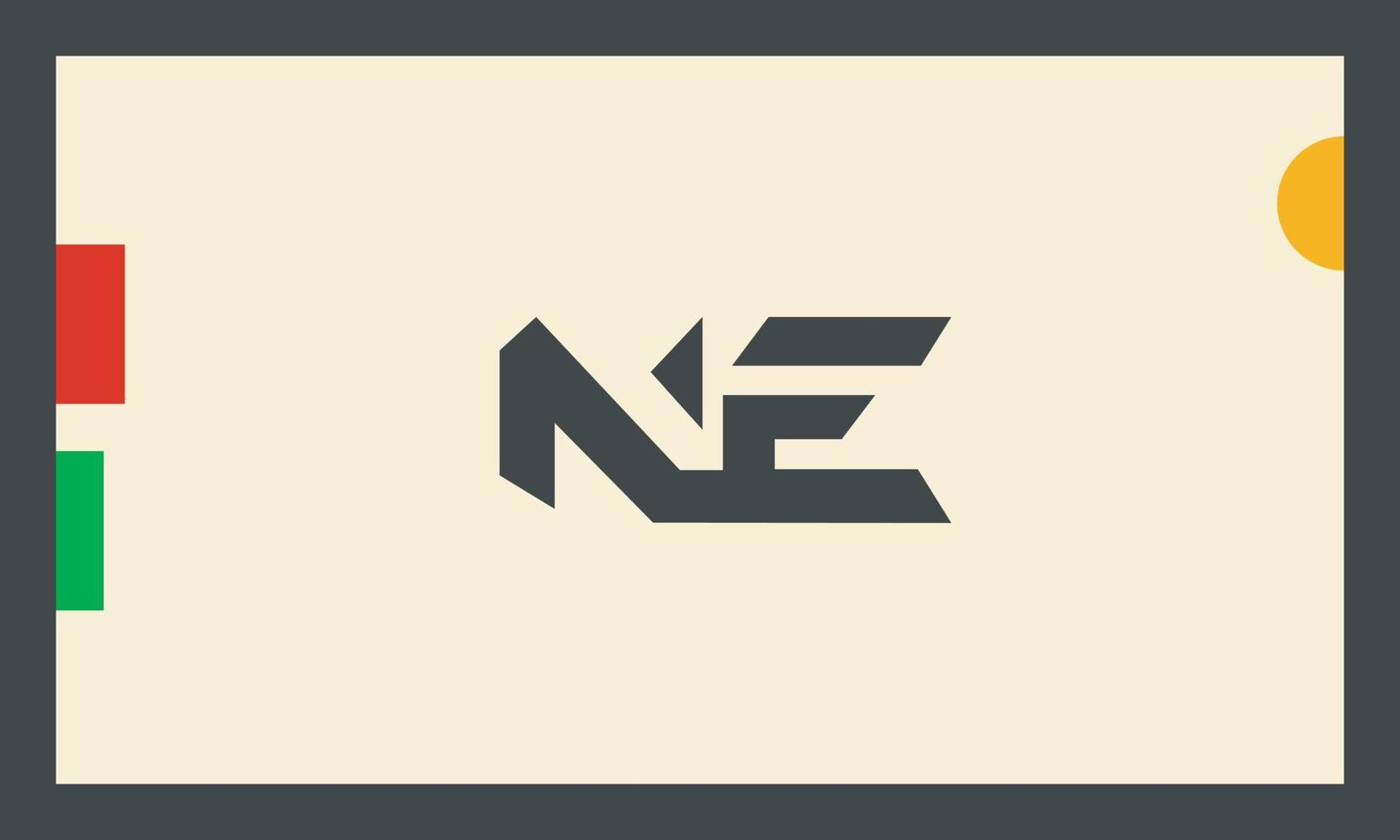 alfabet letters initialen monogram logo ne, nl, n en e vector