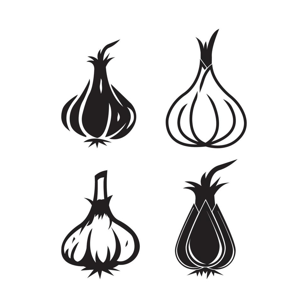 knoflook icoon embleem, illustratie ontwerp vector