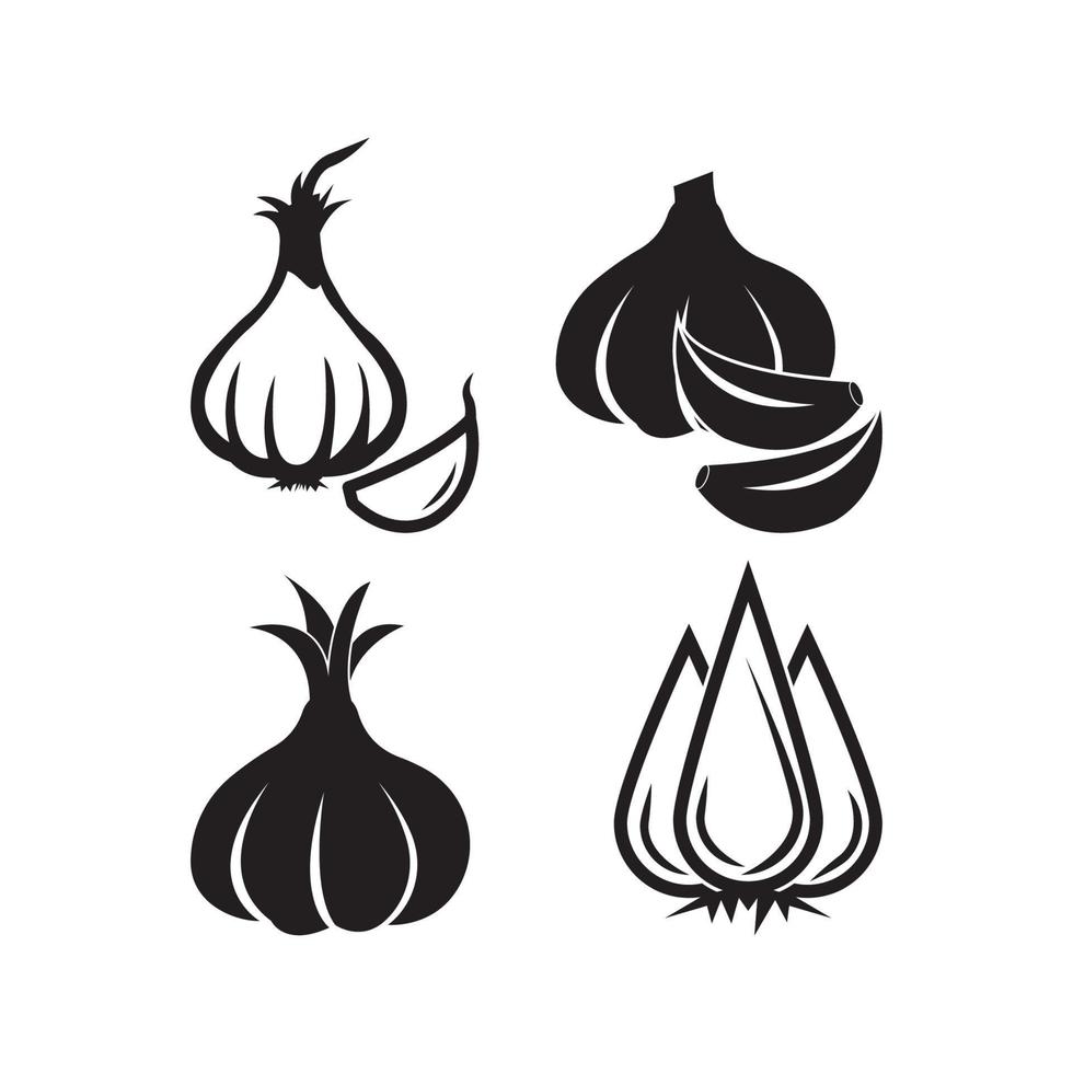 knoflook icoon embleem, illustratie ontwerp vector