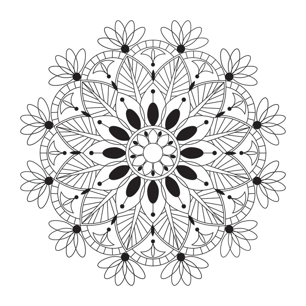 ornament meetkundig mandala. mandala kleur boek voor volwassenen vector