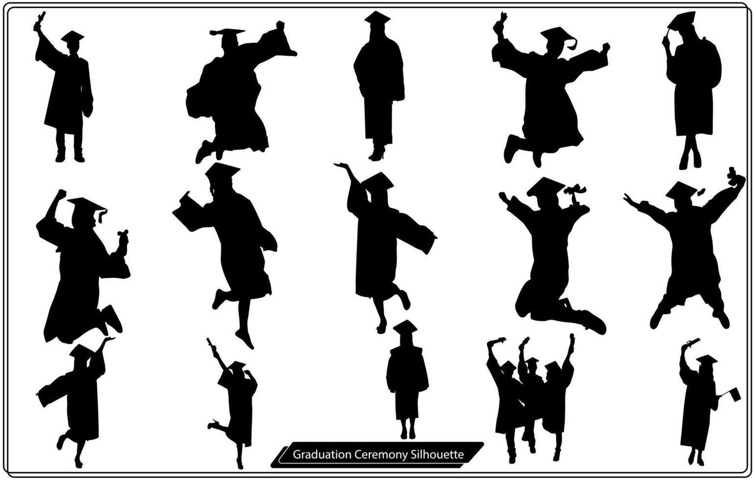 diploma uitreiking viering vector illustratie zwart