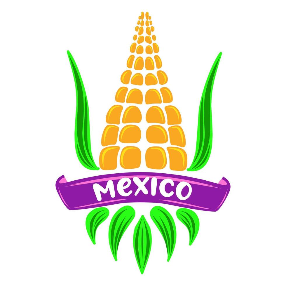 Mexico logo. oor van maïs. Mexicaans keuken icoon. vector