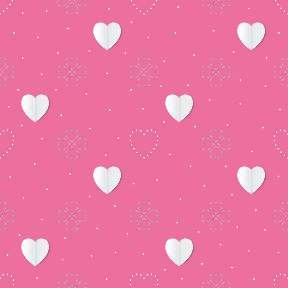 naadloos patroon met kleurrijke hartvorm op roze background.vector afbeelding. vector