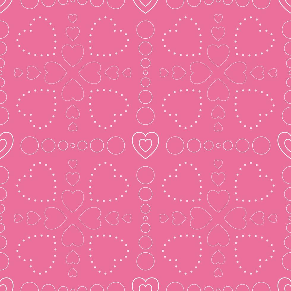 naadloos patroon met kleurrijke hartvorm op roze background.vector afbeelding. vector