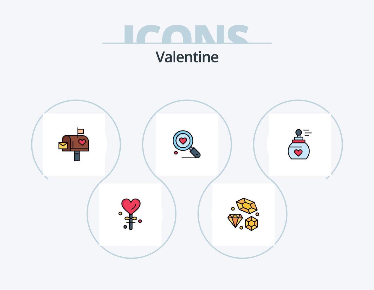 Valentijn lijn gevulde icoon pak 5 icoon ontwerp. valentijn. hart. vliegend hart. liefde. Valentijn vector