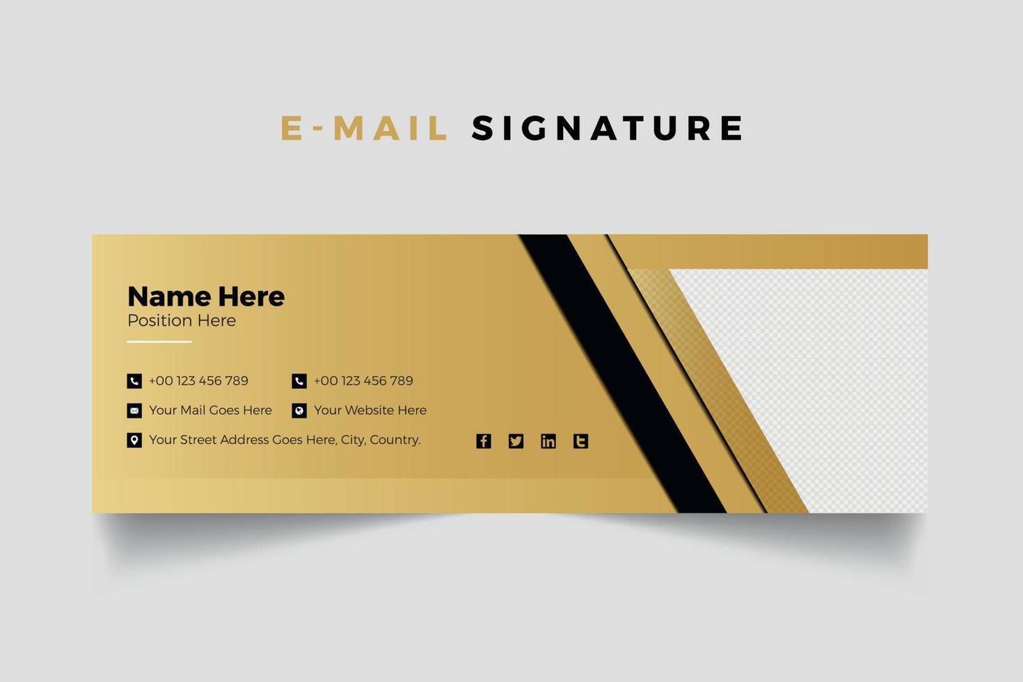 luxe zakelijke e-mail handtekening ontwerp vector