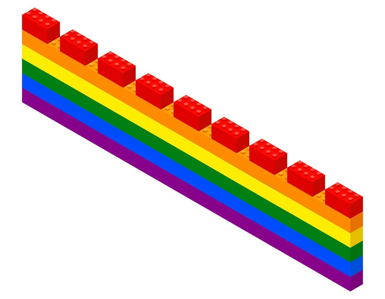 lgbt vlag muur gemonteerd van de aannemer. isometrie vector