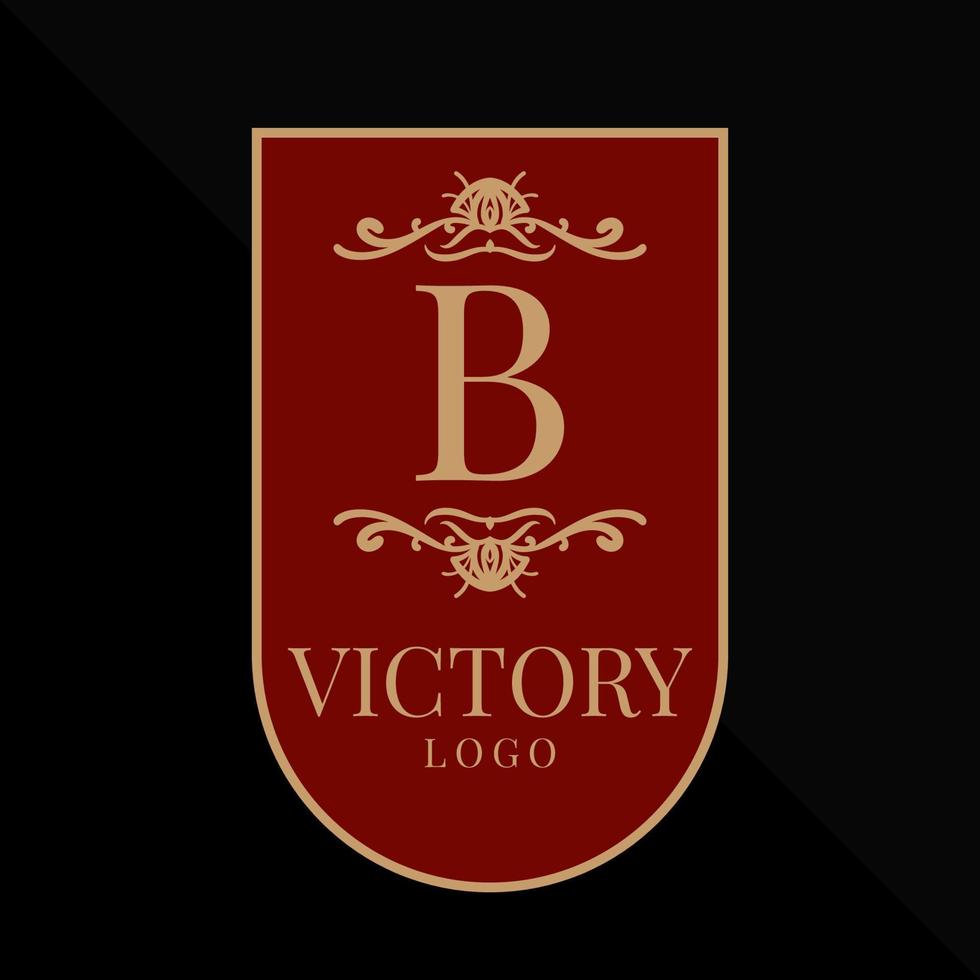brief b glorieus zege logo vector ontwerp element