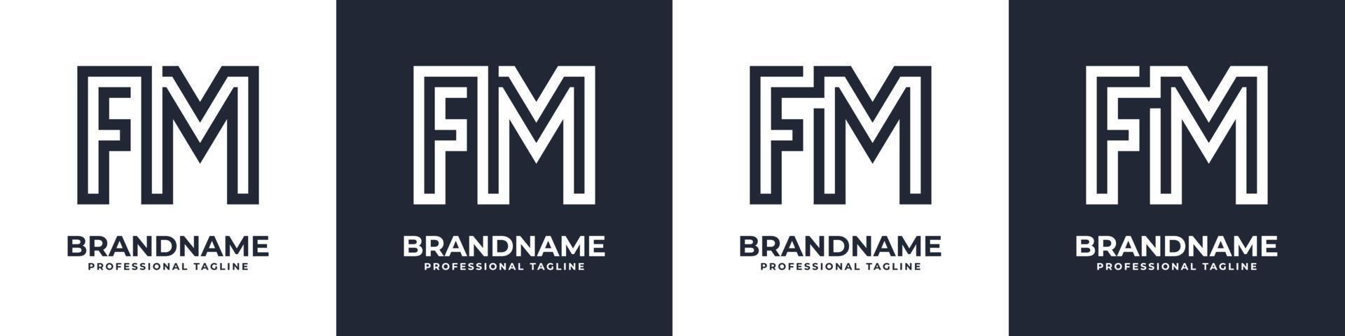 gemakkelijk fm monogram logo, geschikt voor ieder bedrijf met fm of mf voorletter. vector