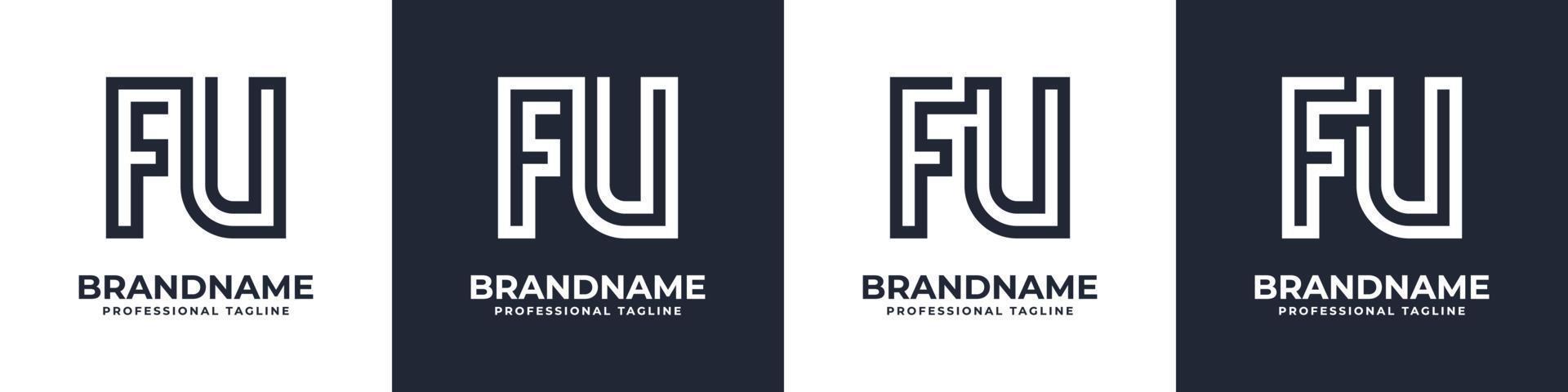 gemakkelijk fu monogram logo, geschikt voor ieder bedrijf met fu of uf voorletter. vector