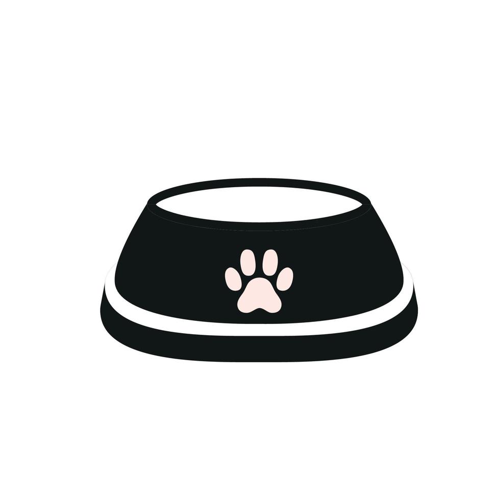 hond, kat, dier of huisdier vol voedsel kom vector illustratie. gemakkelijk clip art logo icoon vlak ontwerp.