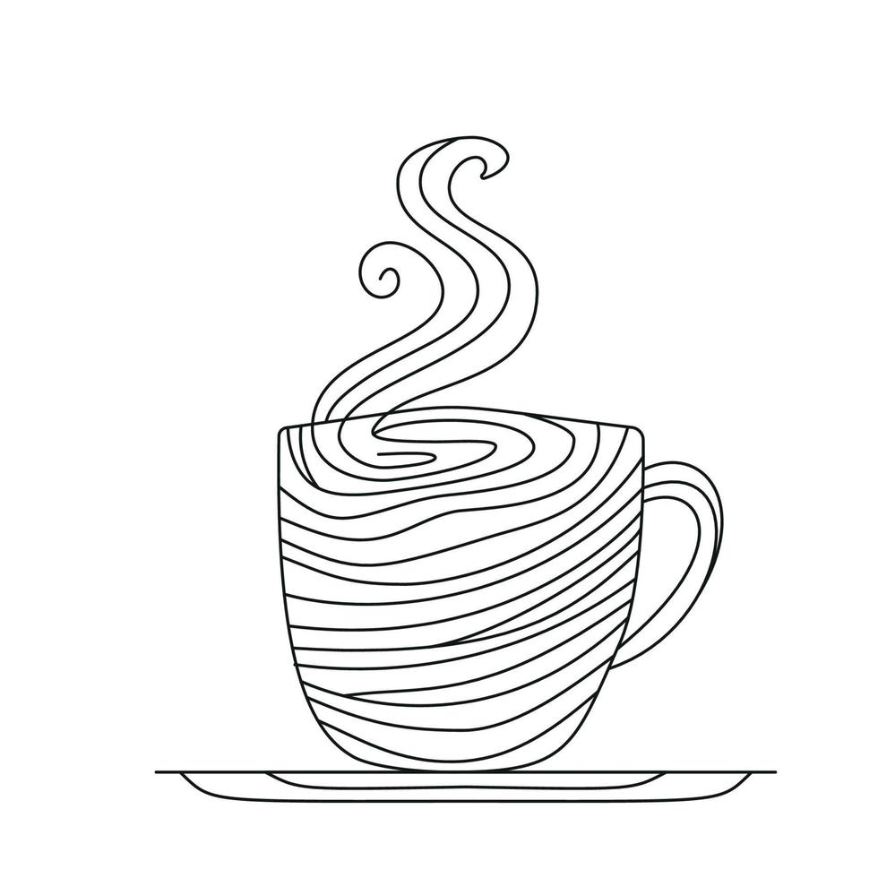 vector uit de vrije hand illustratie van een schattig koffie beker, heet drinken voor cafés, restaurant menu's, decoraties, koffie winkels enz.