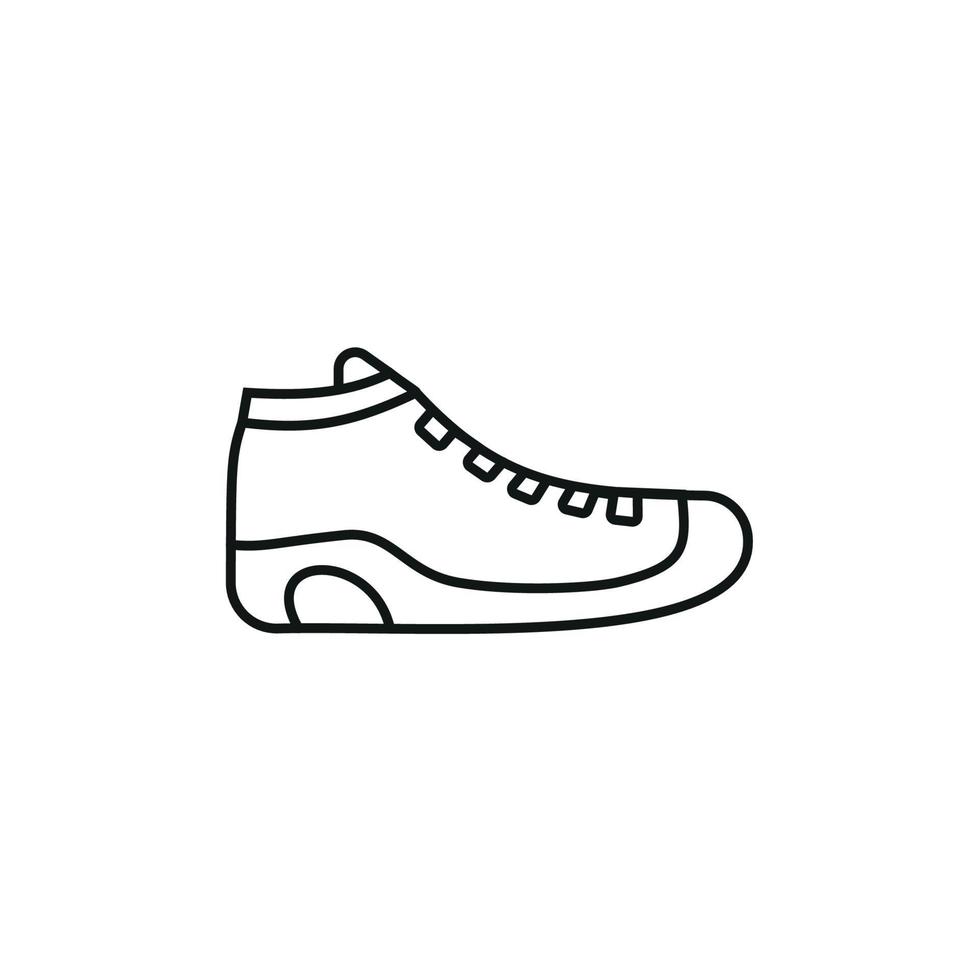 zwart en wit contour vector illustratie van schoenen. sportschoenen, uniseks, schets sportschoenen. vector lijn.