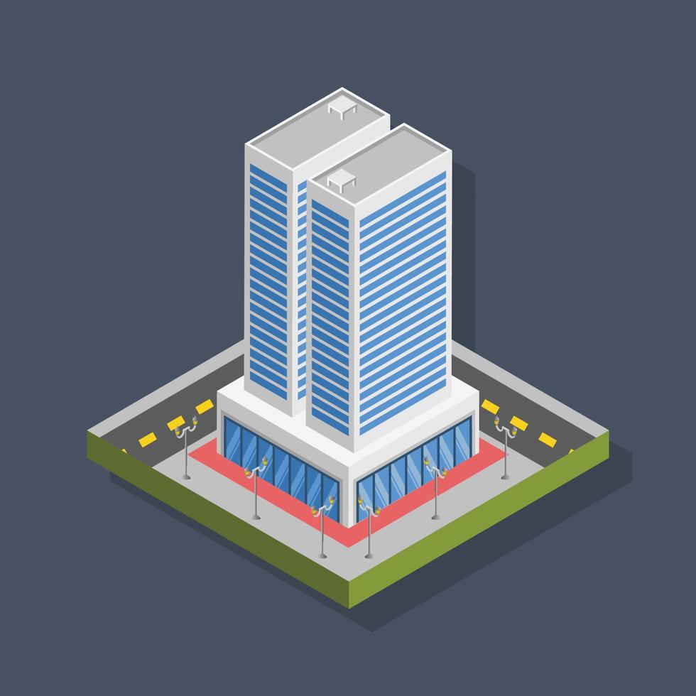 reclame gebouwen - isometrische 3d illustratie. vector