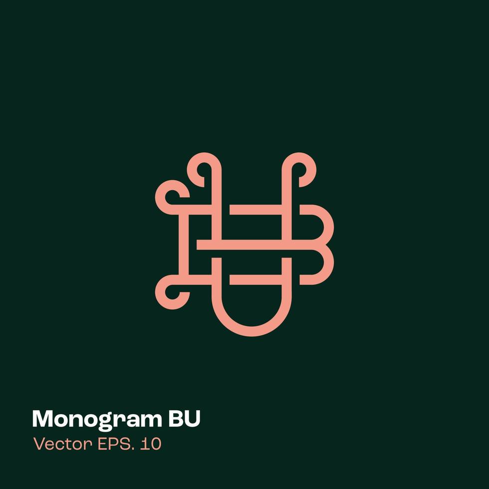 monogram logo bu vector