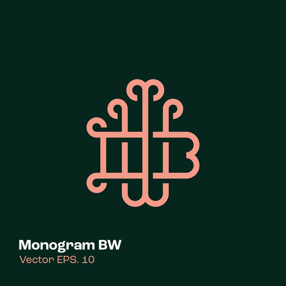 monogram logo bw vector