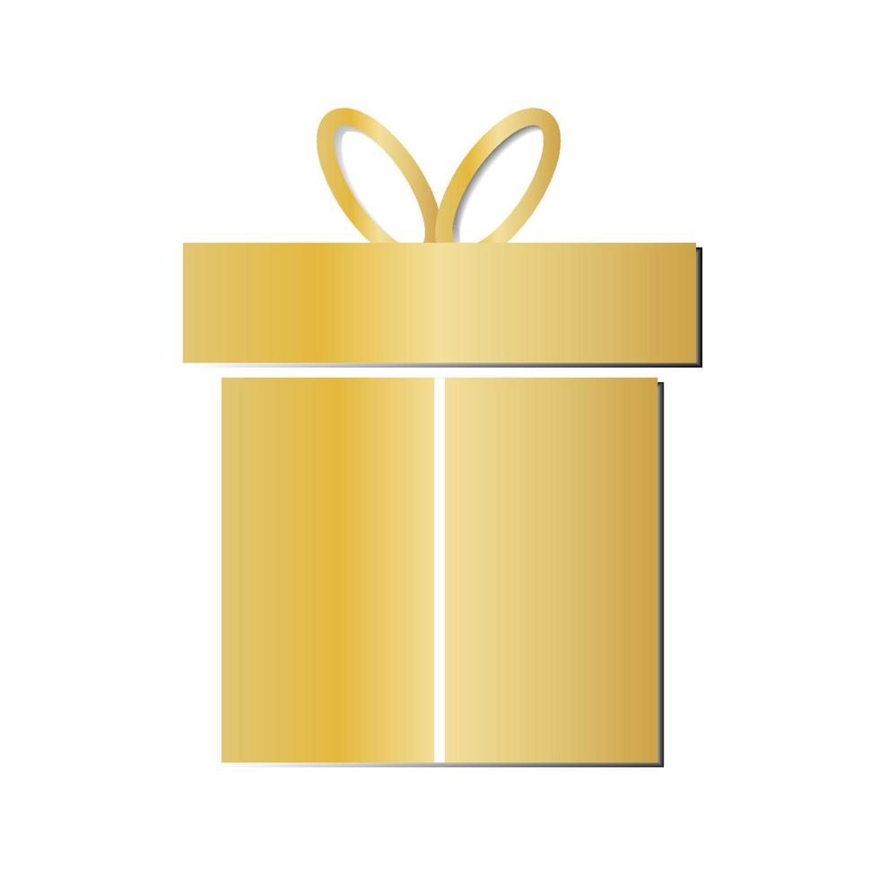 gouden geschenk dozen met wit achtergrond. vector illustratie