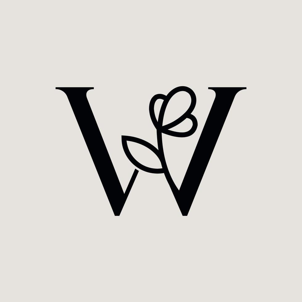 mooi mode schoonheid logo brief w vector