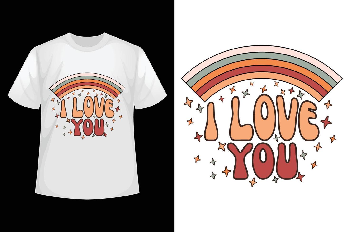 ik liefde u t-shirt ontwerp sjabloon. vector