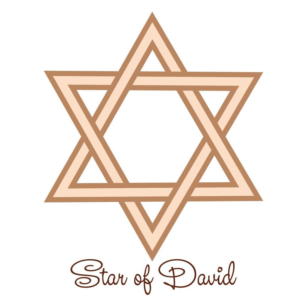 ster van david, een oude symbool versierd met Scandinavisch patronen. beige mode ontwerp vector