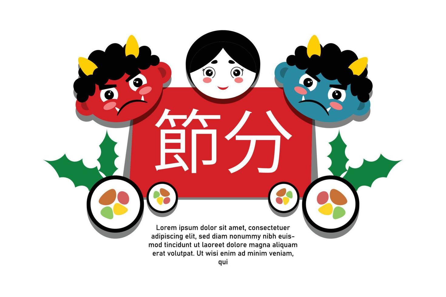 setsubun achtergrond. ontwerp met modern stijl. vector