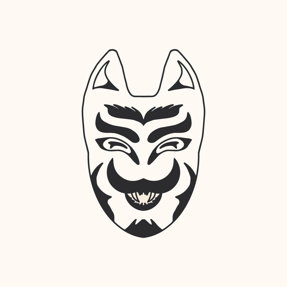 hand- tekening vector Japans masker