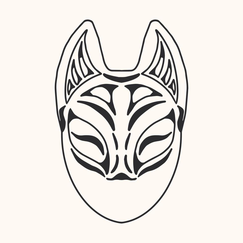 hand- tekening vector Japans masker