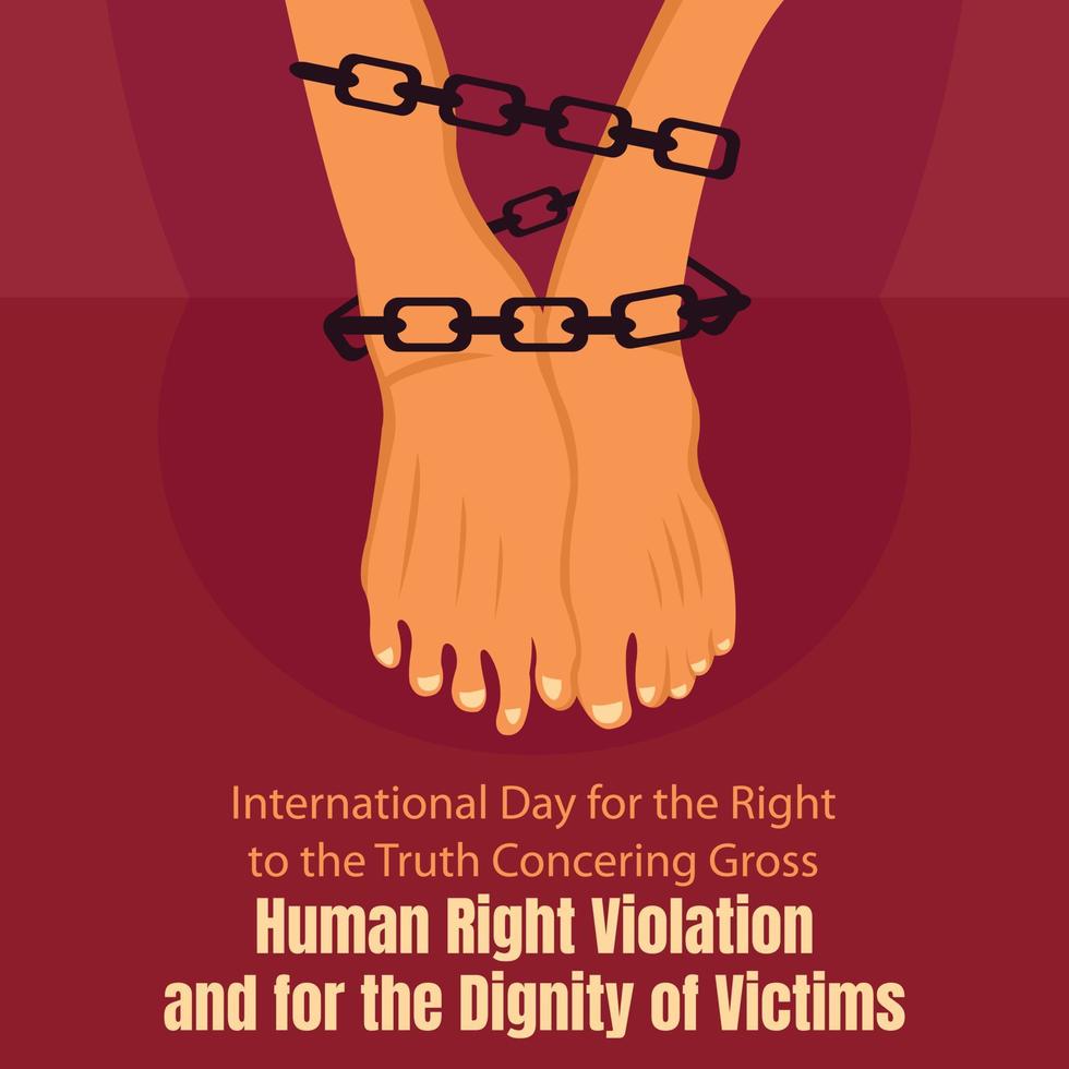 illustratie vector grafisch van poten geketend met kettingen, perfect voor Internationale dag, menselijk Rechtsaf schending , de waardigheid van slachtoffers, vieren, groet kaart, enz.