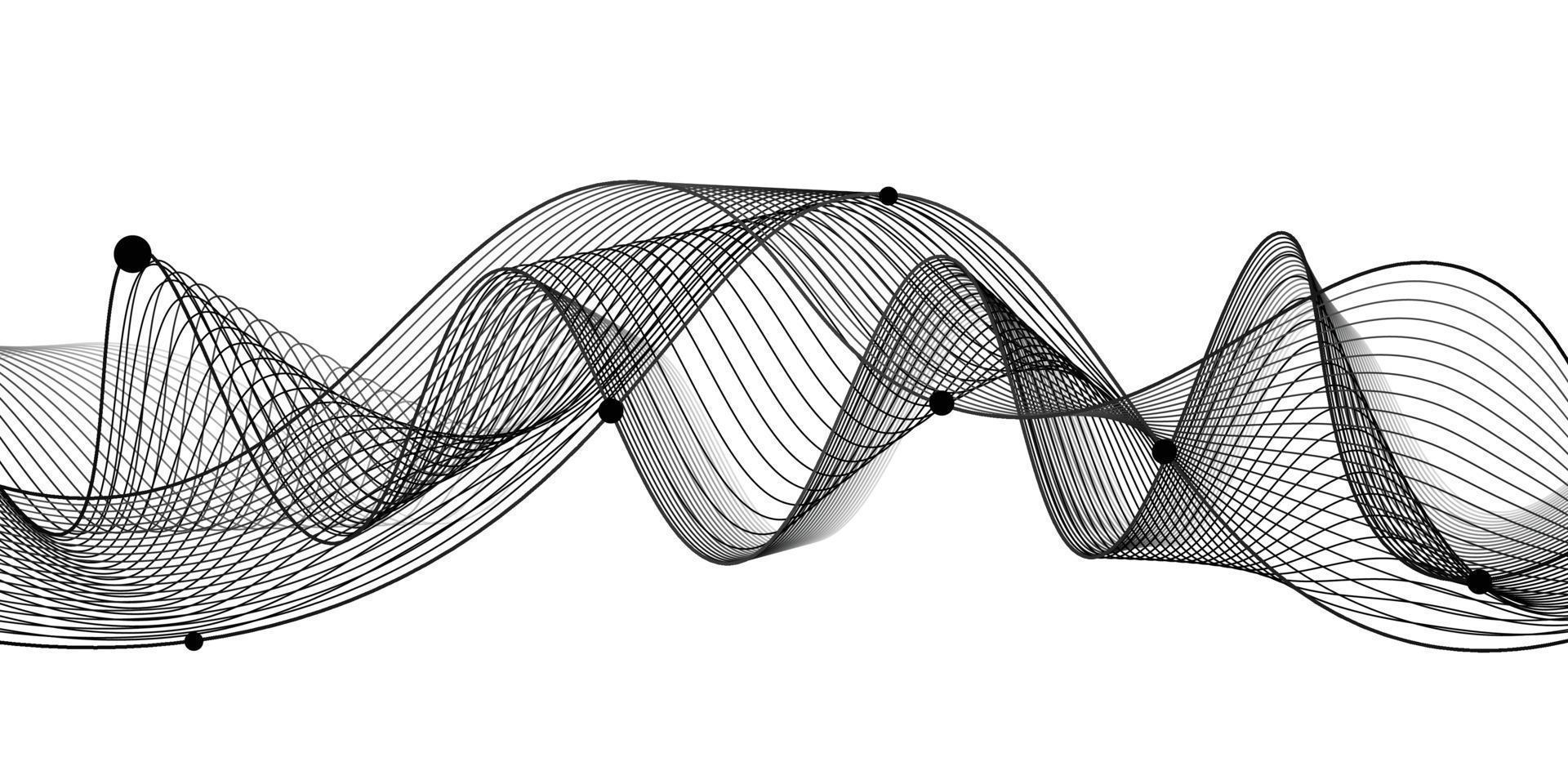 abstract zwart golvend lijn in wit achtergrond vector