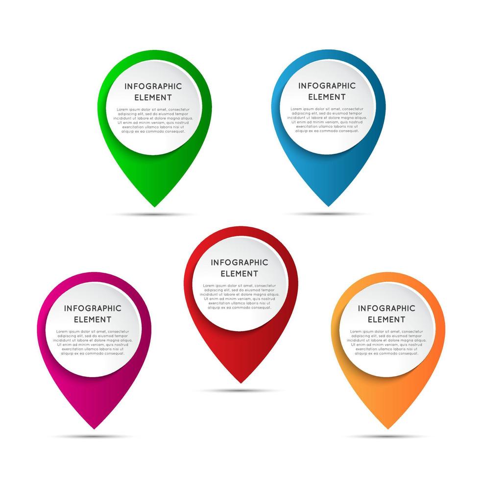 reeks van ronde 3d aanwijzers geïsoleerd Aan wit achtergrond, modern infographic element, vector illustratie