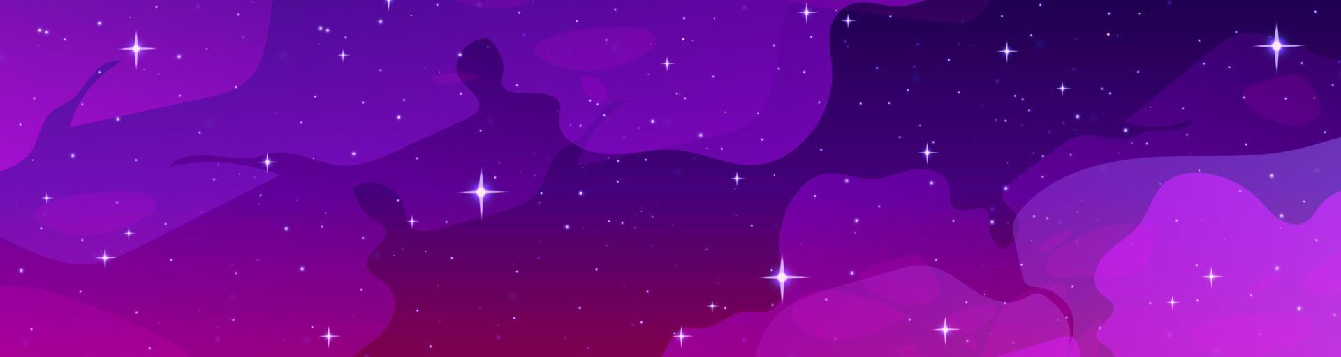 nacht sterrenhemel lucht in lila en roze kleuren vector