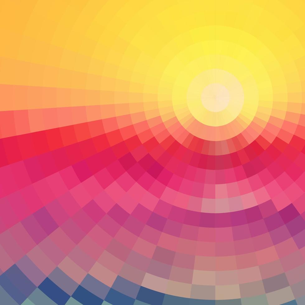 abstract radiaal kleurrijk zonsondergang technologie achtergrond vector