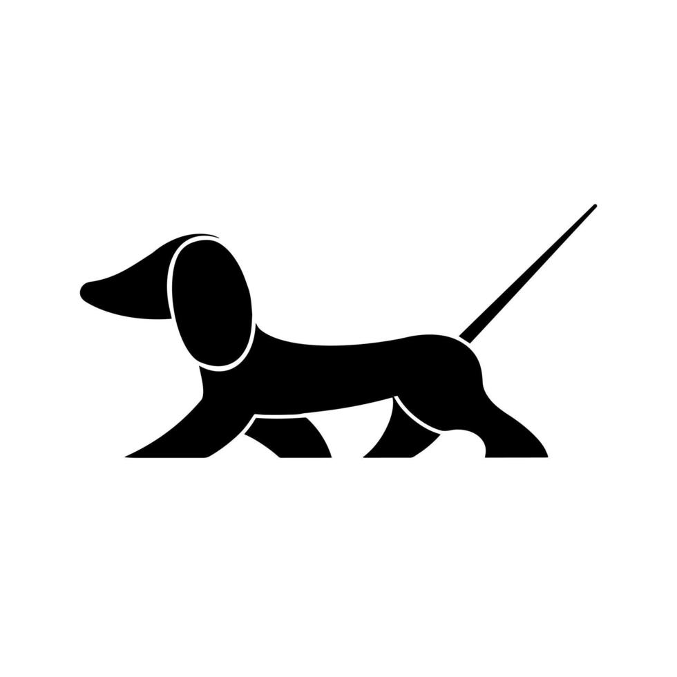 zwart silhouet van een hond . teckel. vector illustratie
