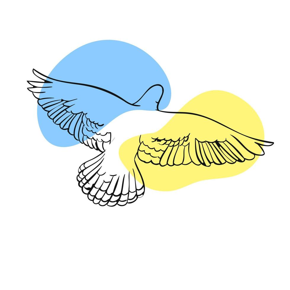 de concept van vrede in Oekraïne in de het formulier van een duif en de kleuren van de nationaal vlag voor afdrukken en ontwerp. vector illustratie.