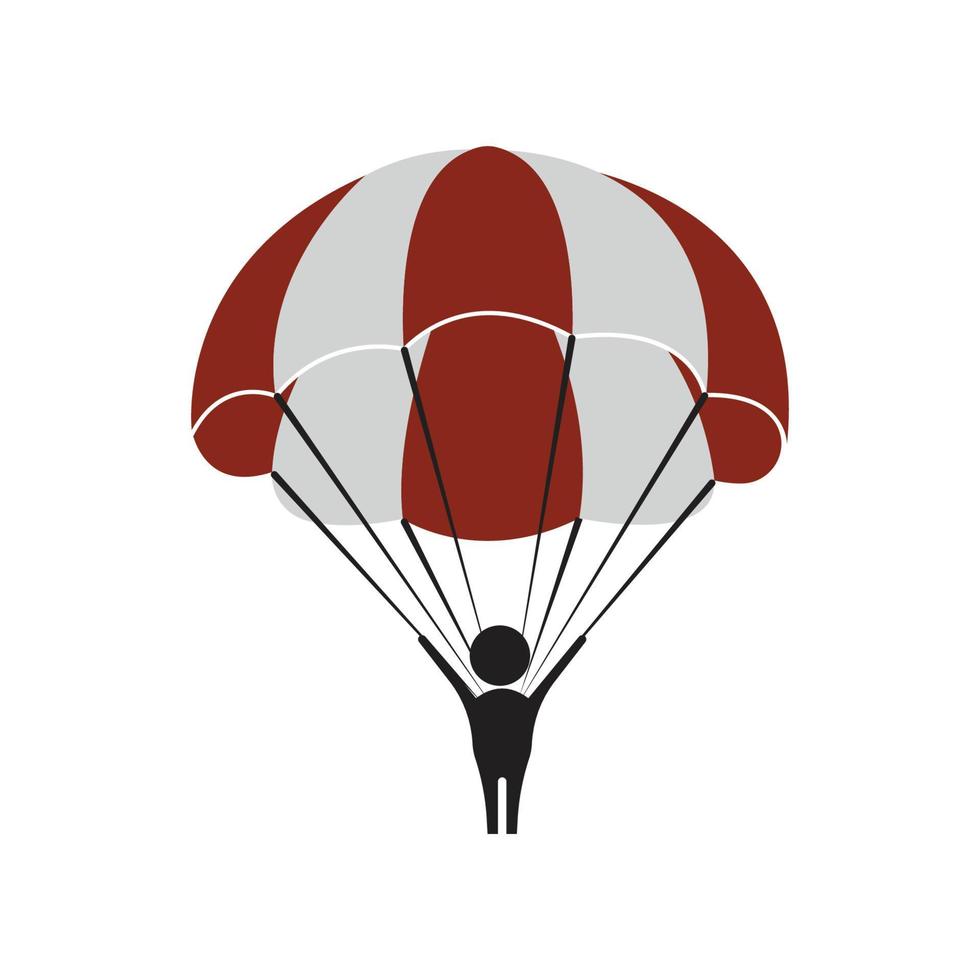 parachute logo icoon ontwerp en symbool Parachutespringen vector