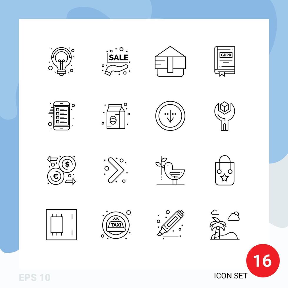16 creatief pictogrammen modern tekens en symbolen van klembord verhaal zak wet document bewerkbare vector ontwerp elementen