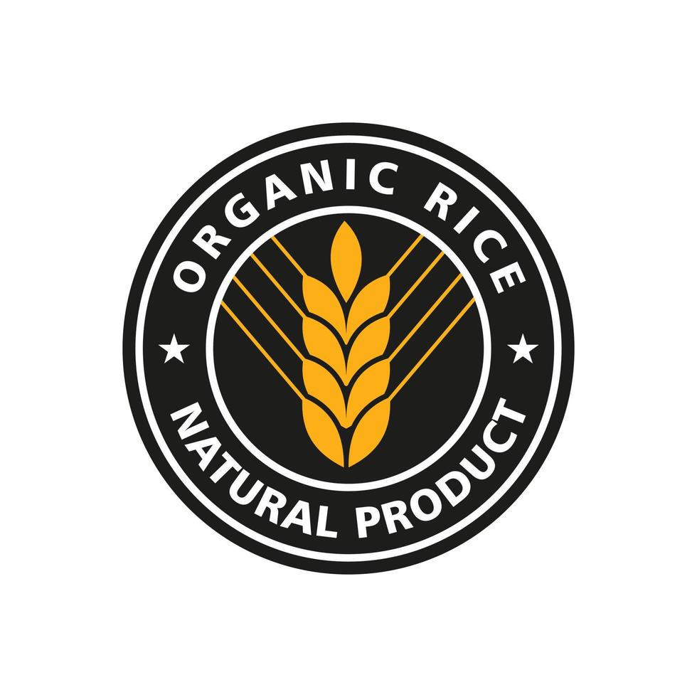 biologisch rijst- wijnoogst retro logo ontwerp inspiratie, tarwe logo symbool postzegel vector