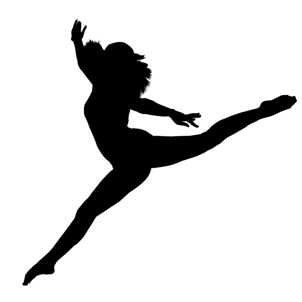 bevallig meisje in een hoog ballet springen vector
