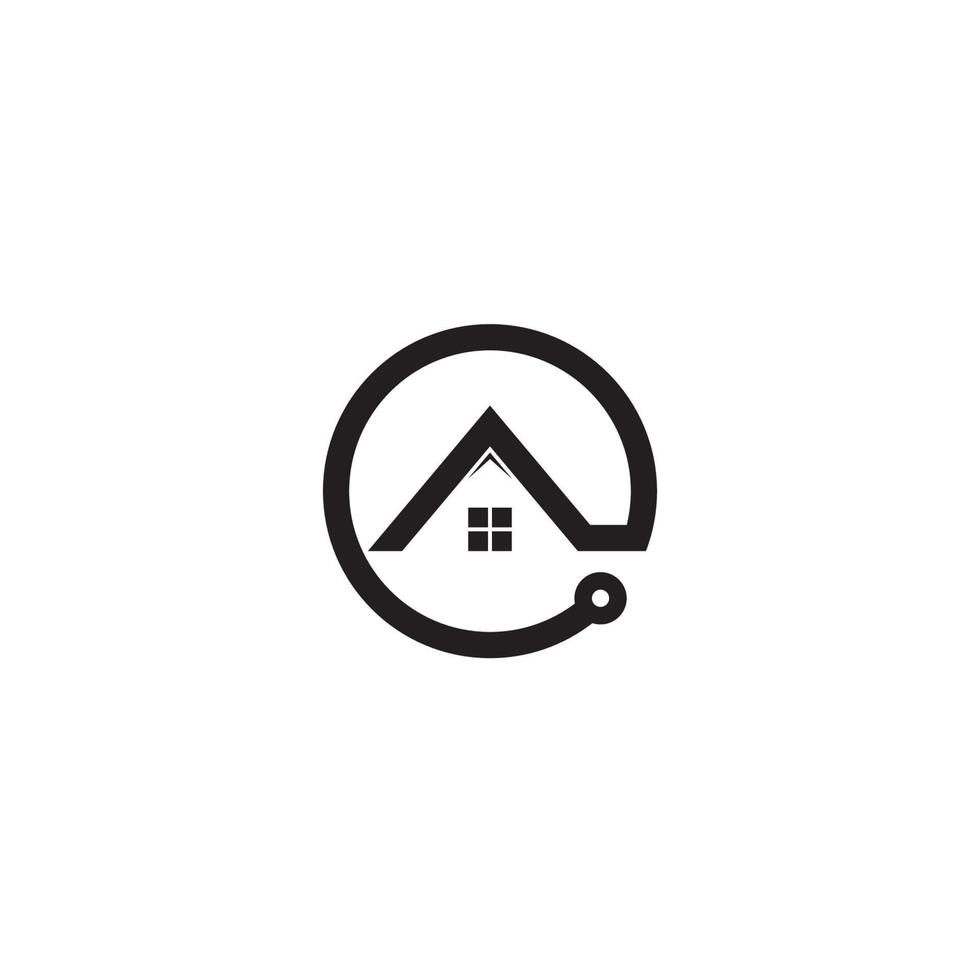 huis en technologie logo of pictogramontwerp vector