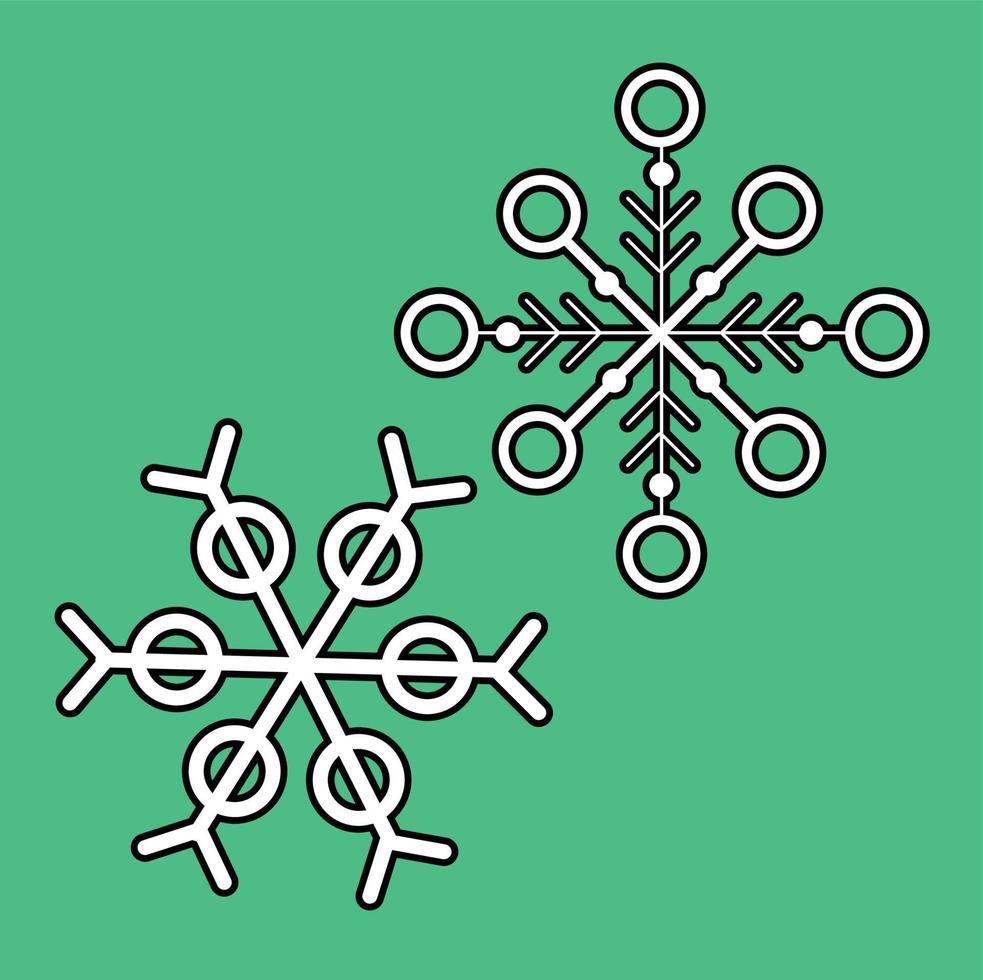 winter sneeuwvlok decoratie digitaal postzegel vector