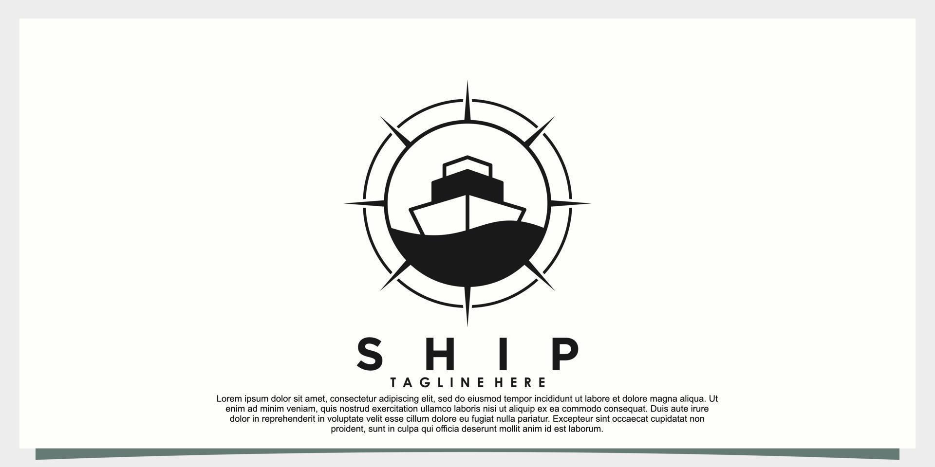 reis schip logo ontwerp met sjabloon vector