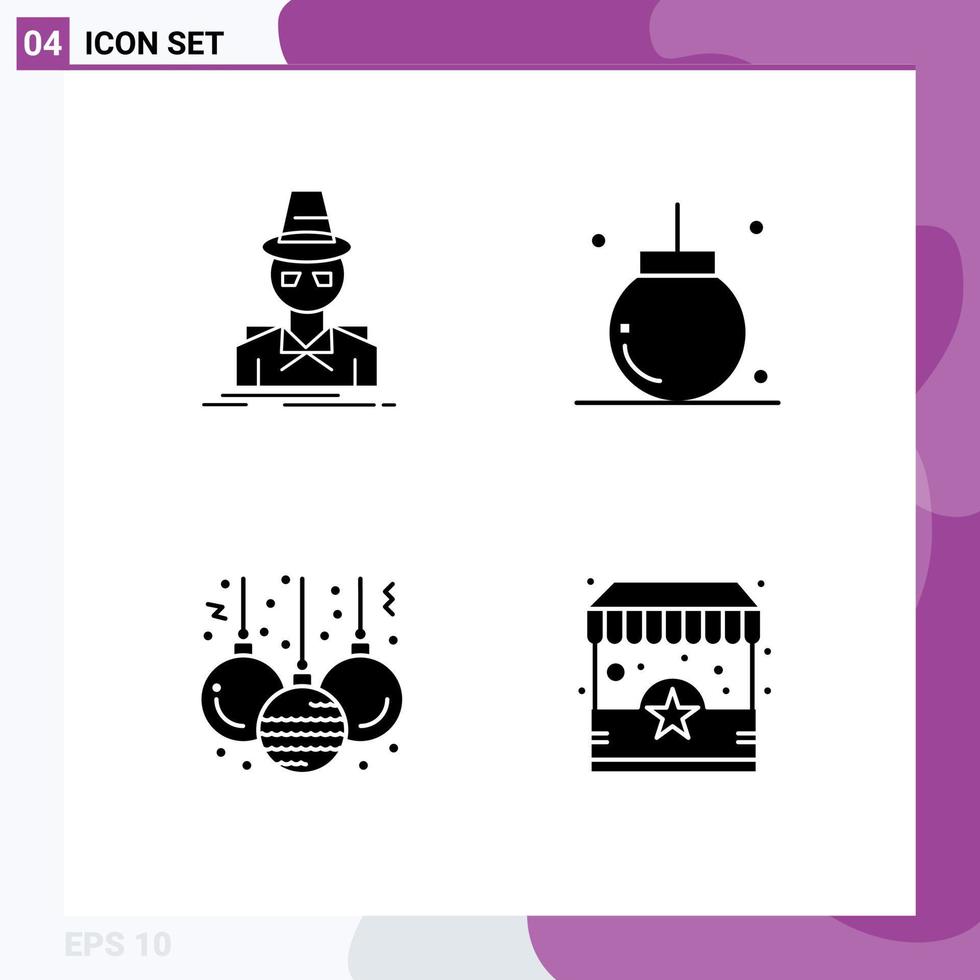 pictogram reeks van gemakkelijk solide glyphs van detective Kerstmis spion viering Kerstmis bewerkbare vector ontwerp elementen