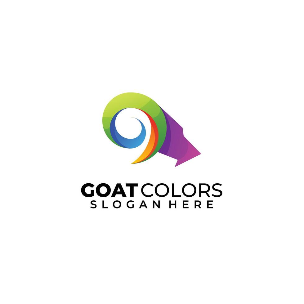 geit kleurrijk logo ontwerp helling sjabloon vector